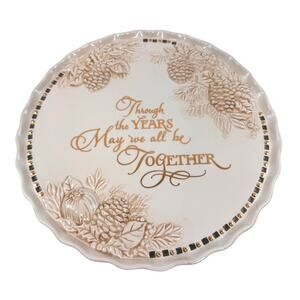 Grasslands Road Beige Gold Decorative Dish Plate Ceramic May We All Be Together